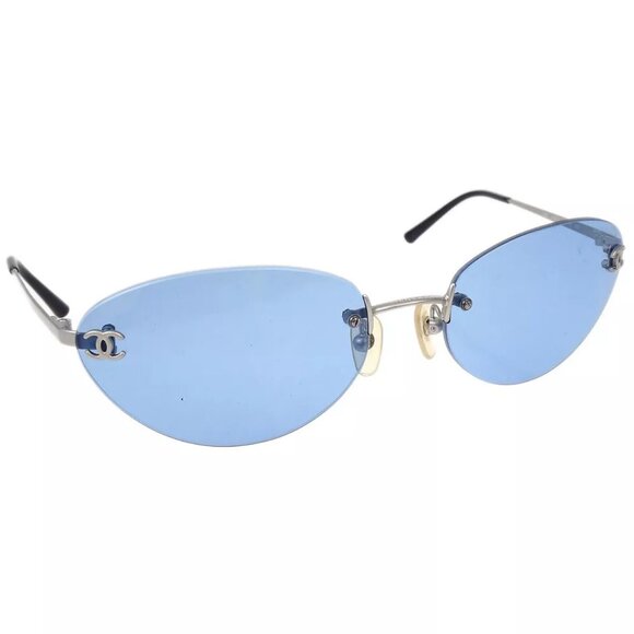 Chanel Sunglasses Eyewear Blue Small Good - Picture 1 of 7